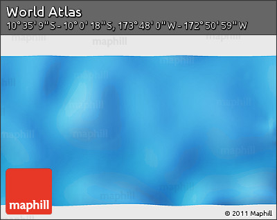 Physical 3D Map of the Area around 10° 17' 43" S, 173° 19' 29" W
