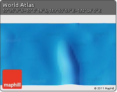 Physical 3D Map of the Area around 10° 17' 43" S, 174° 19' 29" E