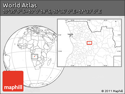 Blank Location Map of the Area around 10° 17' 43" S, 17° 4' 30" E