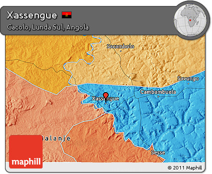 Political 3D Map of Xassengue