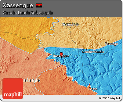 Political 3D Map of Xassengue