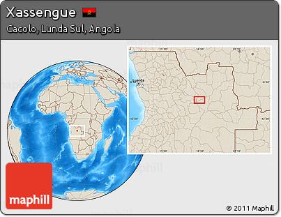Shaded Relief Location Map of Xassengue