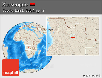 Shaded Relief Location Map of Xassengue