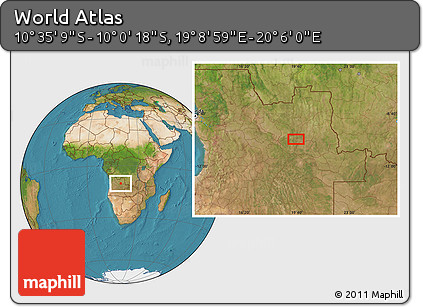 Satellite Location Map of the Area around 10° 17' 43" S, 19° 37' 30" E