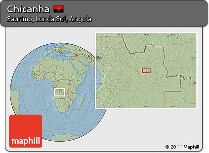 Savanna Style Location Map of Chicanha, hill shading