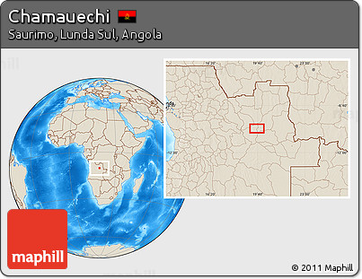 Shaded Relief Location Map of Chamauechi