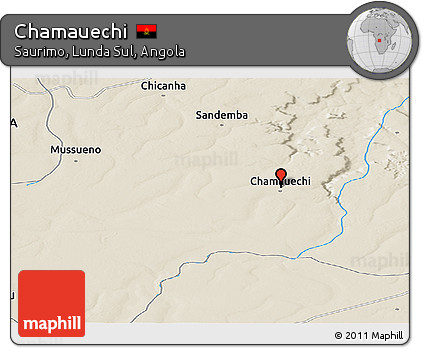 Shaded Relief Panoramic Map of Chamauechi