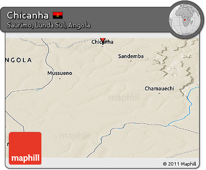 Shaded Relief Panoramic Map of Chicanha