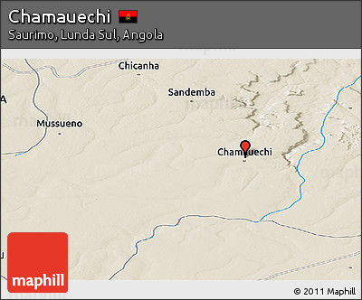 Shaded Relief Panoramic Map of Chamauechi