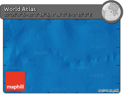 Physical Map of the Area around 10° 17' 43" S, 1° 46' 29" E