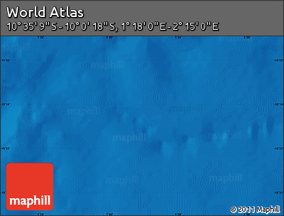 Physical Map of the Area around 10° 17' 43" S, 1° 46' 29" E