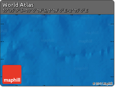 Physical Map of the Area around 10° 17' 43" S, 1° 46' 29" E