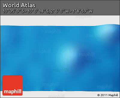 Physical 3D Map of the Area around 10° 17' 43" S, 1° 37' 30" W