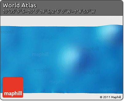 Physical 3D Map of the Area around 10° 17' 43" S, 1° 37' 30" W
