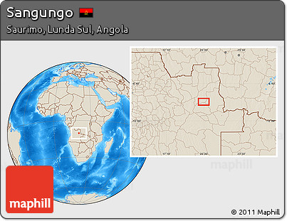 Shaded Relief Location Map of Sangungo