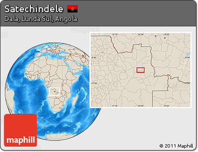 Shaded Relief Location Map of Satechindele