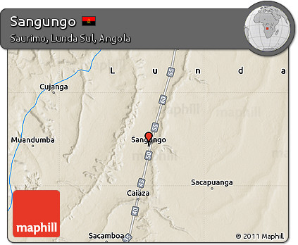 Shaded Relief Map of Sangungo