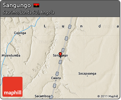 Shaded Relief Map of Sangungo