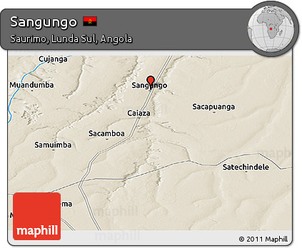 Shaded Relief Panoramic Map of Sangungo