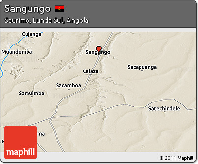 Shaded Relief Panoramic Map of Sangungo