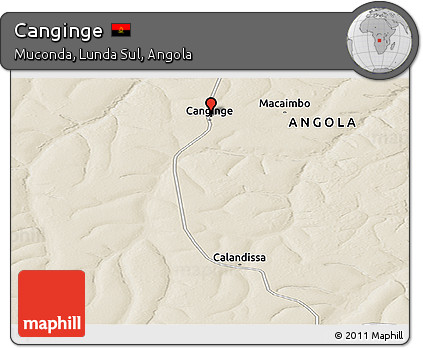 Shaded Relief Panoramic Map of Canginge