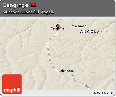 Shaded Relief Panoramic Map of Canginge