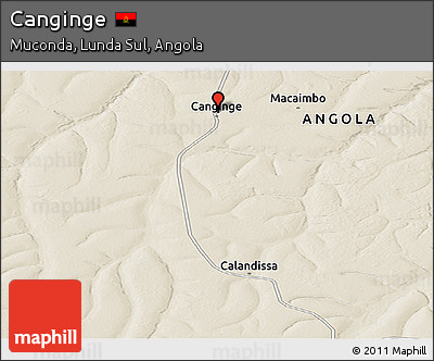 Shaded Relief Panoramic Map of Canginge