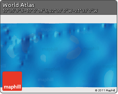 Physical 3D Map of the Area around 10° 17' 43" S, 22° 1' 29" W