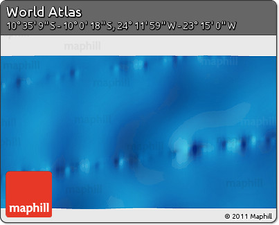 Physical 3D Map of the Area around 10° 17' 43" S, 23° 43' 30" W