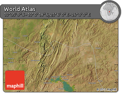 Satellite Map of the Area around 10° 17' 43" S, 25° 34' 30" E
