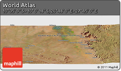 Satellite Panoramic Map of the Area around 10° 17' 43" S, 27° 16' 29" E