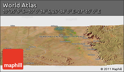 Satellite Panoramic Map of the Area around 10° 17' 43" S, 27° 16' 29" E