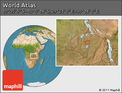 Satellite Location Map of the Area around 10° 17' 43" S, 29° 49' 30" E