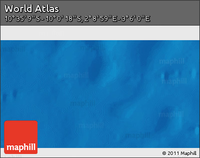 Physical 3D Map of the Area around 10° 17' 43" S, 2° 37' 30" E