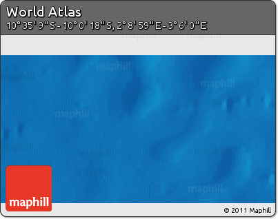 Physical 3D Map of the Area around 10° 17' 43" S, 2° 37' 30" E