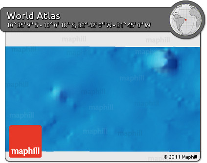 Shaded Relief 3D Map of the Area around 10° 17' 43" S, 32° 13' 30" W