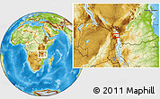 Physical Location Map of the area around 10° 17' 43" S, 34° 4' 30" E
