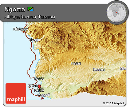 Physical Panoramic Map of Ngoma