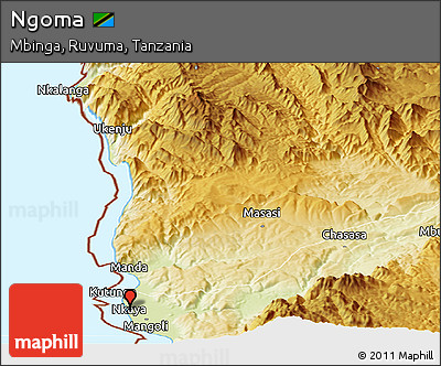 Physical Panoramic Map of Ngoma