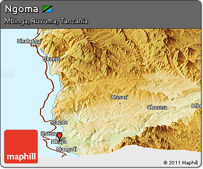 Physical Panoramic Map of Ngoma