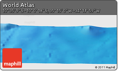 Shaded Relief Panoramic Map of the Area around 10° 17' 43" S, 34° 46' 29" W