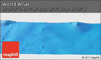 Shaded Relief Panoramic Map of the Area around 10° 17' 43" S, 34° 46' 29" W