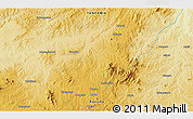 Physical 3D Map of the area around 10° 17' 43" S, 35° 46' 29" E