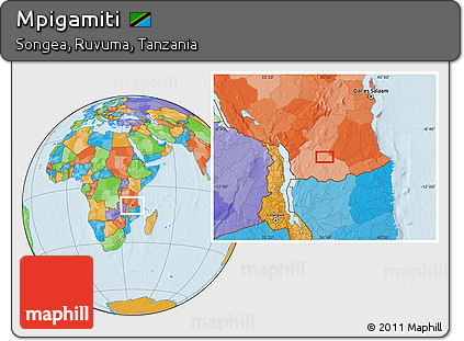 Political Location Map of Mpigamiti