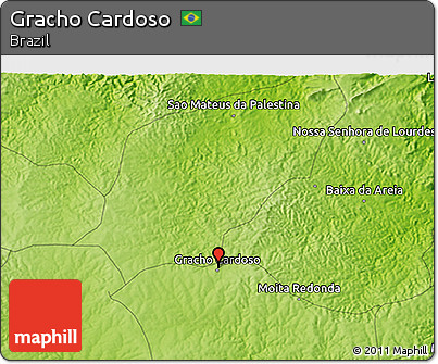 Physical 3D Map of Gracho Cardoso