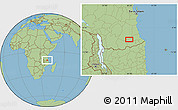 Savanna Style Location Map of Mnero