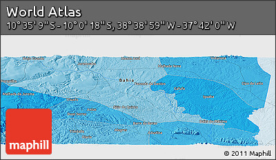 Political Panoramic Map of the Area around 10° 17' 43" S, 38° 10' 29" W