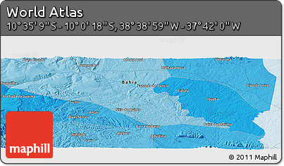 Political Panoramic Map of the Area around 10° 17' 43" S, 38° 10' 29" W