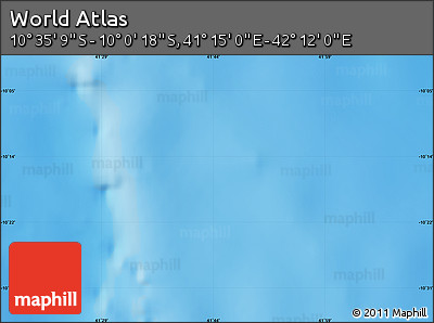 Physical Map of the Area around 10° 17' 43" S, 41° 43' 30" E