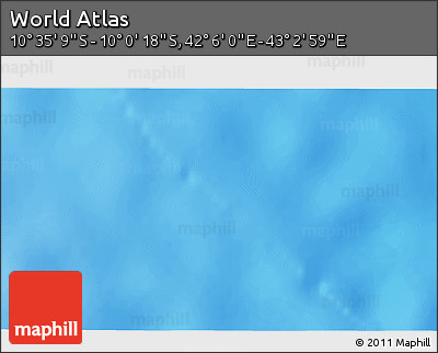 Physical 3D Map of the Area around 10° 17' 43" S, 42° 34' 30" E